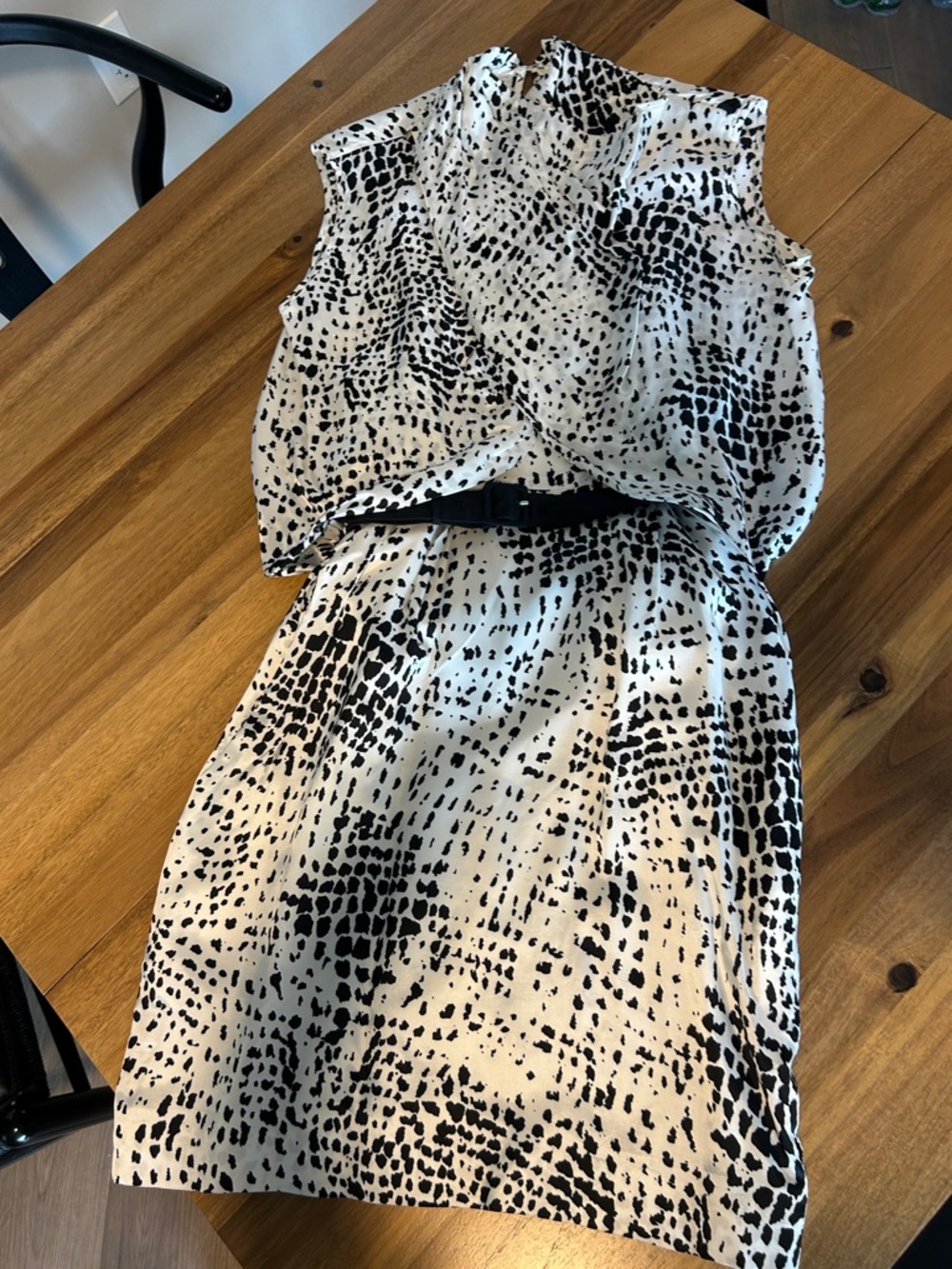 Proenza Schouler Black and White Printed Sleeveless Dress